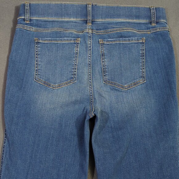 Spanx Jeans Women's XL Tall Blue EveryWear Flare Pull On Denim Wide Leg NWT - Picture 3 of 14
